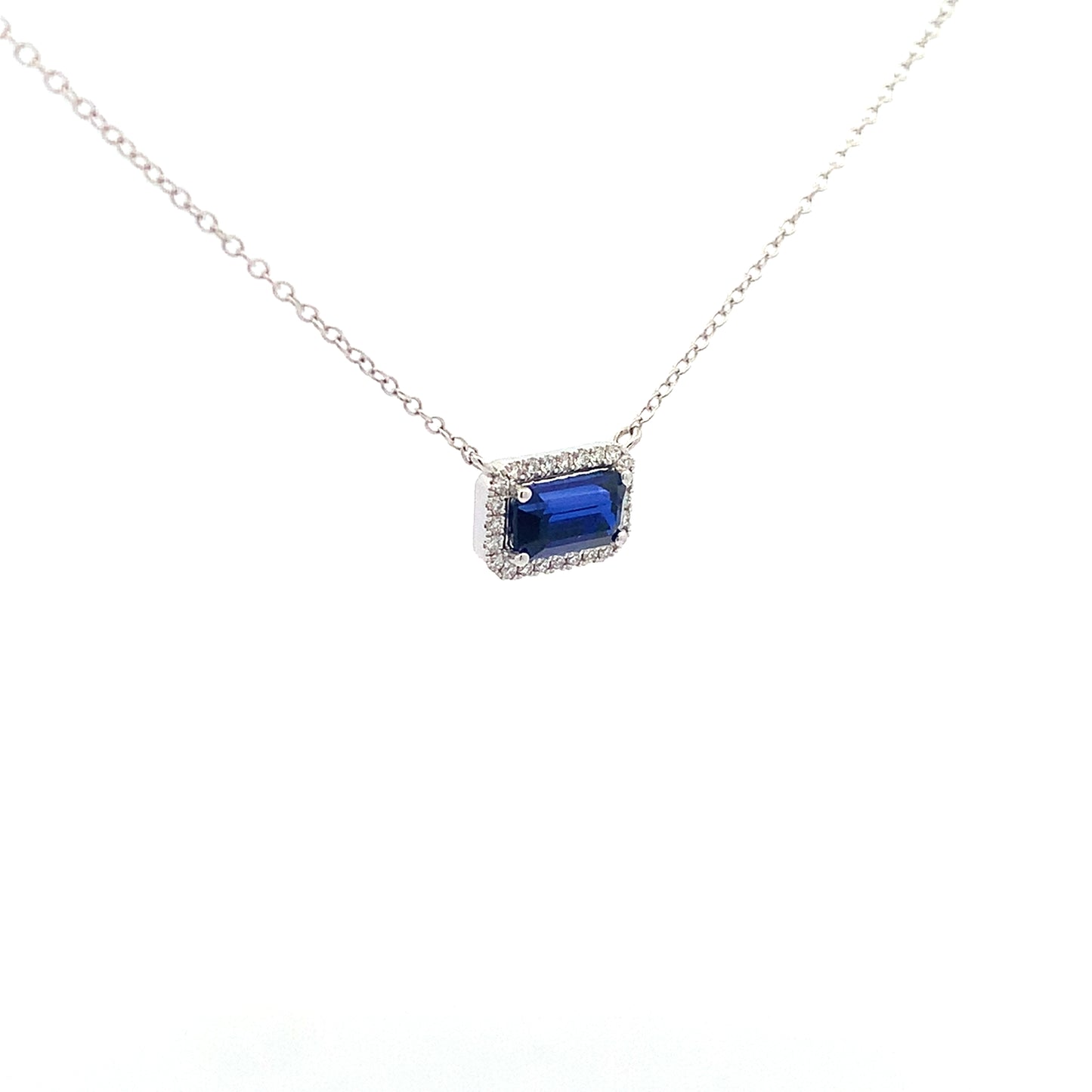 14kW 1.26ct Sapphire .12cttw Diamond Necklace MAN1329CS