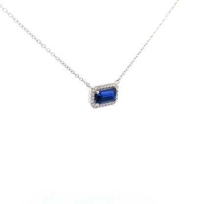 14kW 1.26ct Sapphire .12cttw Diamond Necklace MAN1329CS