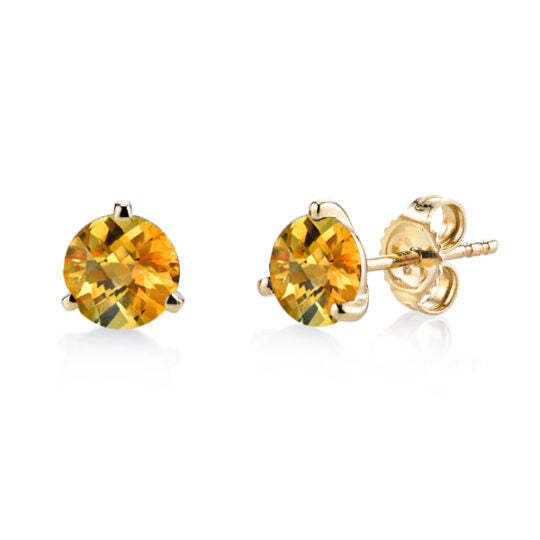 14kY 1.36ct Citrine 3-Prong Stud 29500-6 - ECI