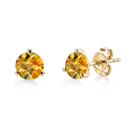 14kY 1.36ct Citrine 3-Prong Stud 29500-6 - ECI