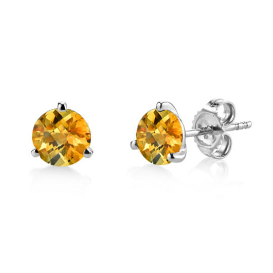 14kW 1.36ct Citrine 3-Prong Stud 29501-6 - ECI