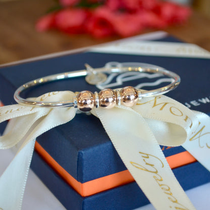 SS/RG 3 Bead Bracelet RB5420-70