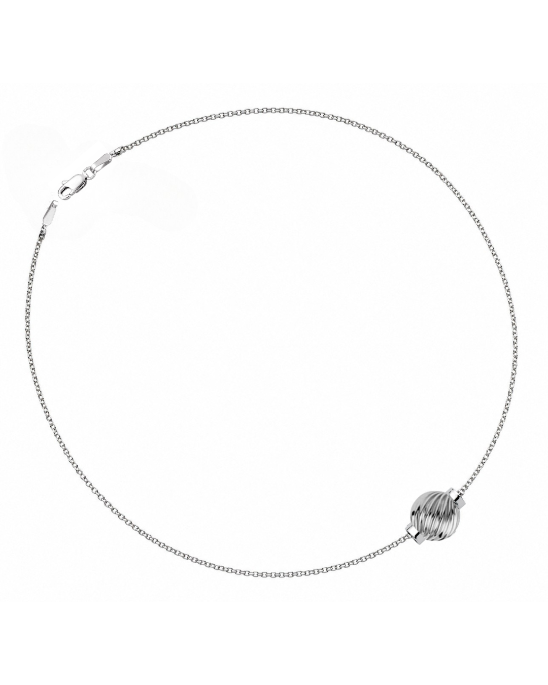 SS Swirl Bead Anklet SR5460 CH1020 - 9"