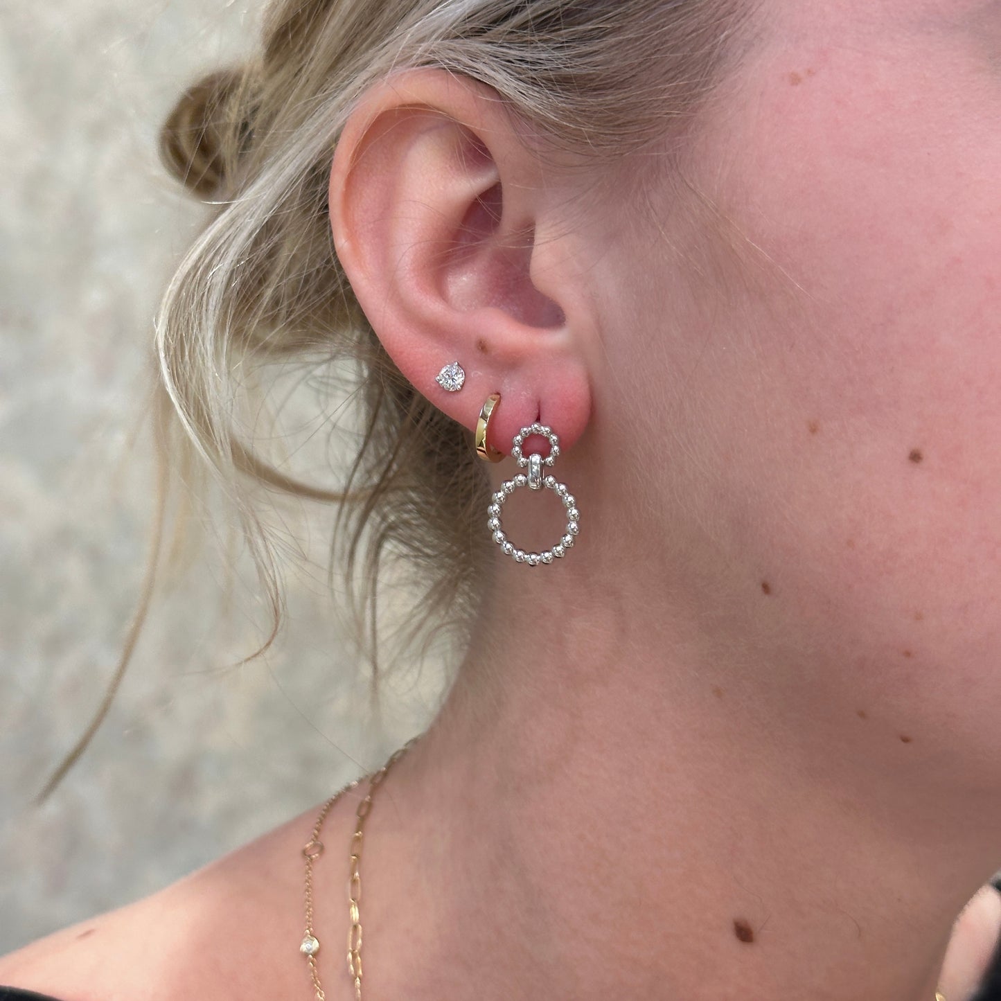 SS Beaded Drop Earrings EG14191SVJJJ