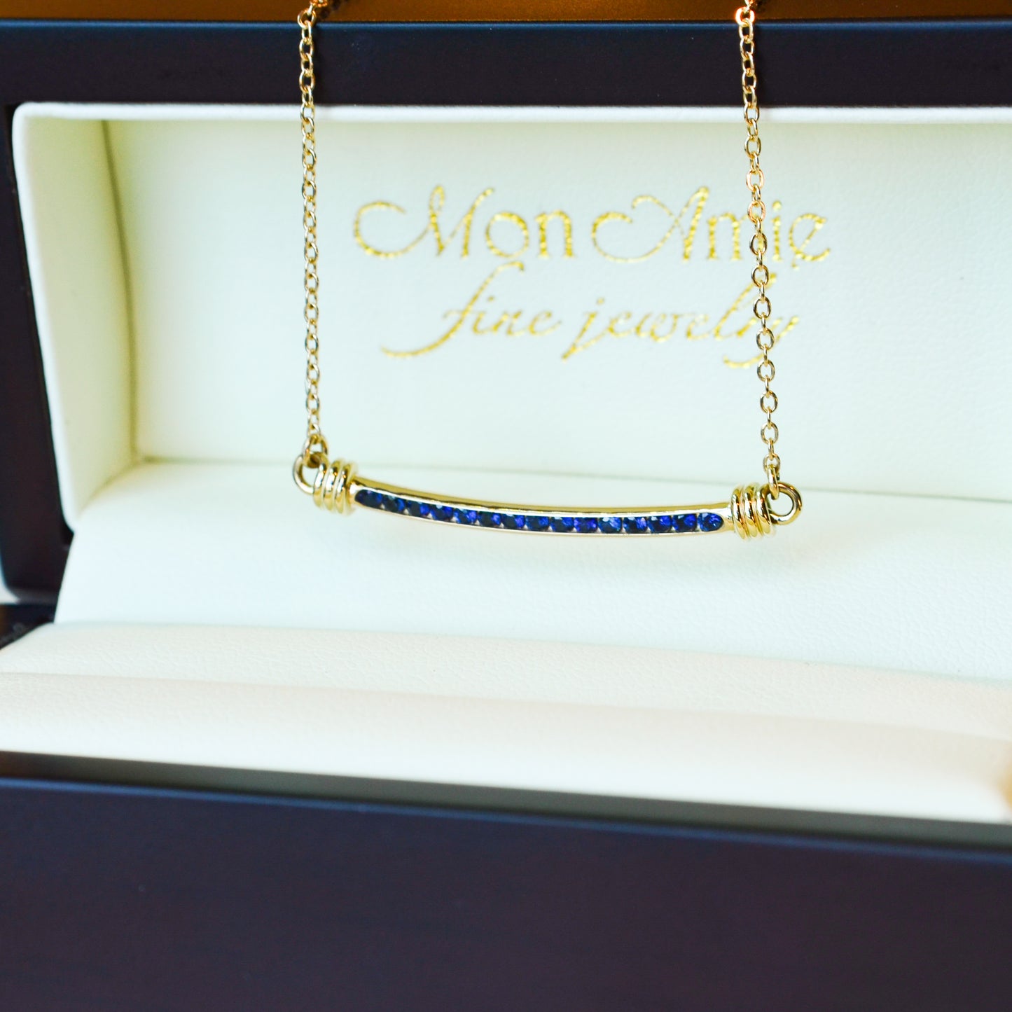 14kY .30cttw Blue Sapphire Signature Necklace NE16622D-18"