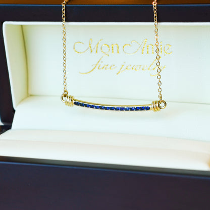 14kY .30cttw Blue Sapphire Signature Necklace NE16622D-18"