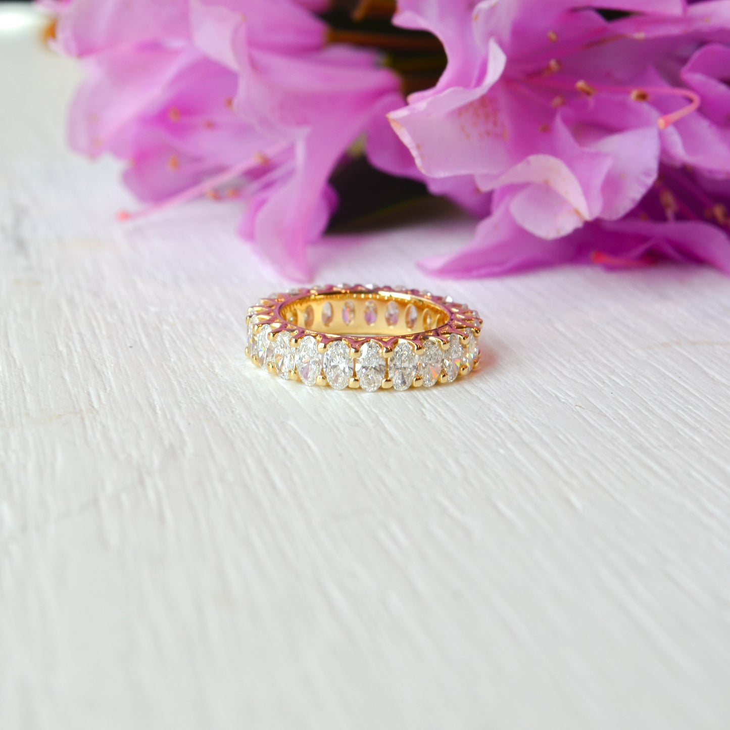 14kY 4 1/6cttw 5x3mm Oval LAB Diamond Eternity Band 123391