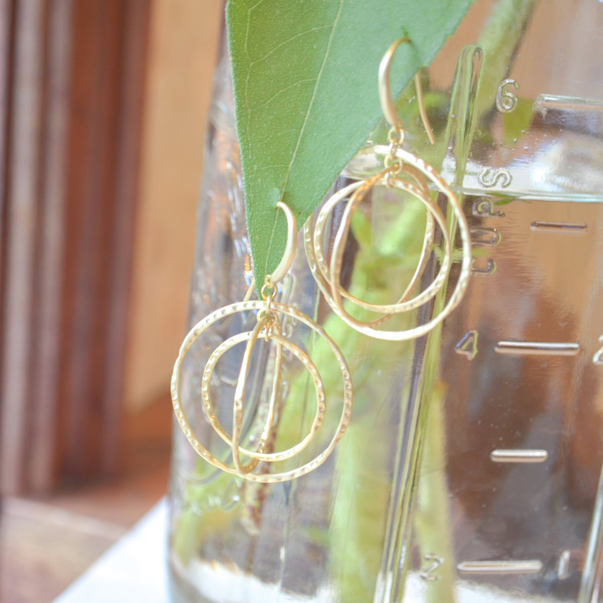 18k Vermeil Interlocked Circle Dangle PE20 - 459/O