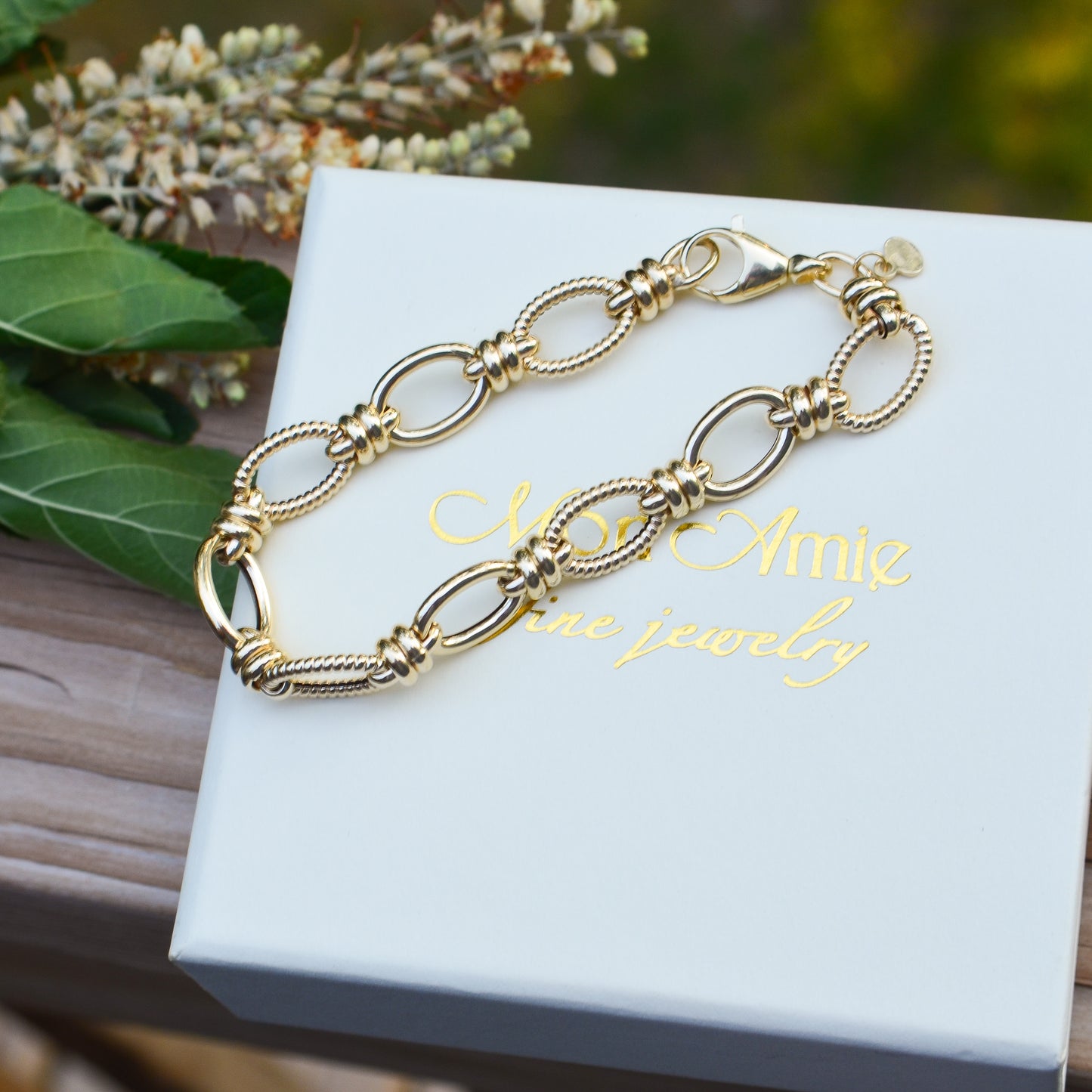 14kY Italian Cable Link Chain Bracelet GC19081-0725