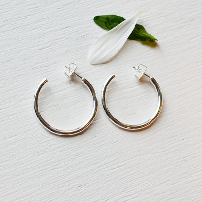 SS 30mm Tube Hoop Earring 689095