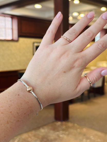 SS/RG Swirl Bead Bracelet RB5460-70