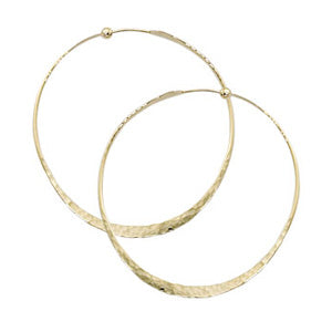 14kY Flat Hammered Endless Hoop 362200