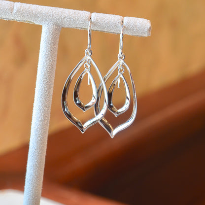 SS Double Teardrop Dangle Earring SEW82YA