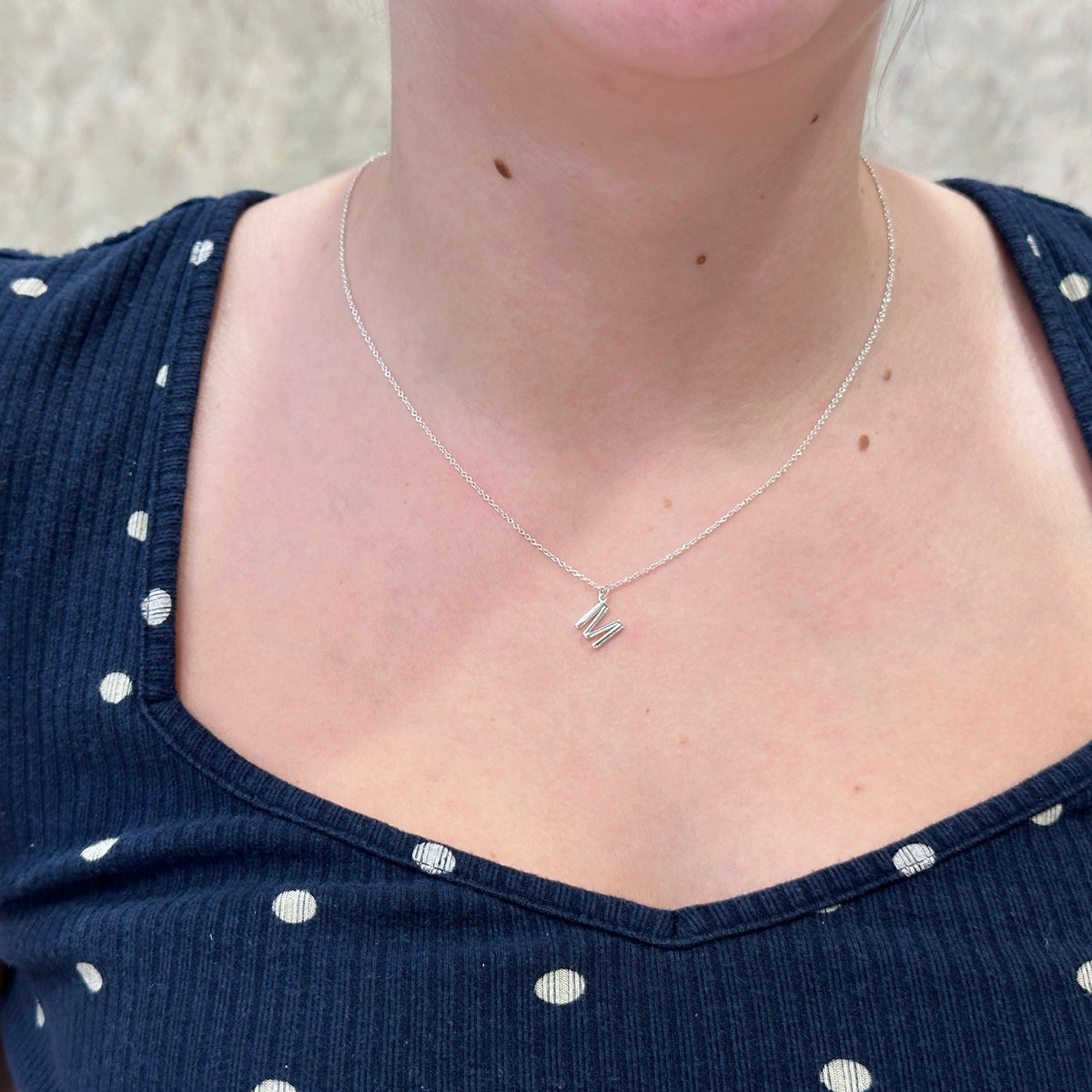 SS "M" Initial Necklace 87237-18