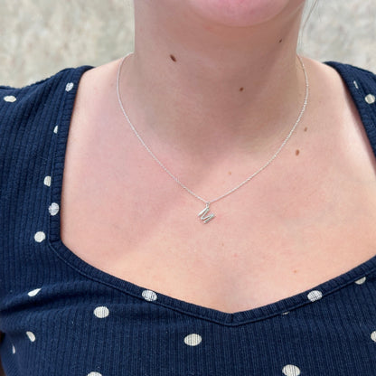 SS "M" Initial Necklace 87237-18