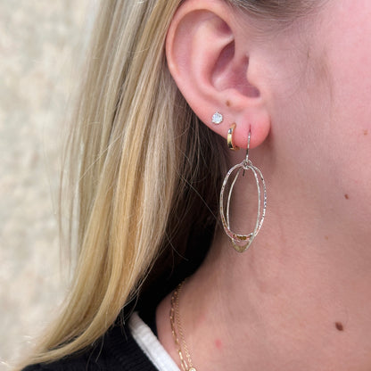 SS Oval Hammered Earring 13592-SS
