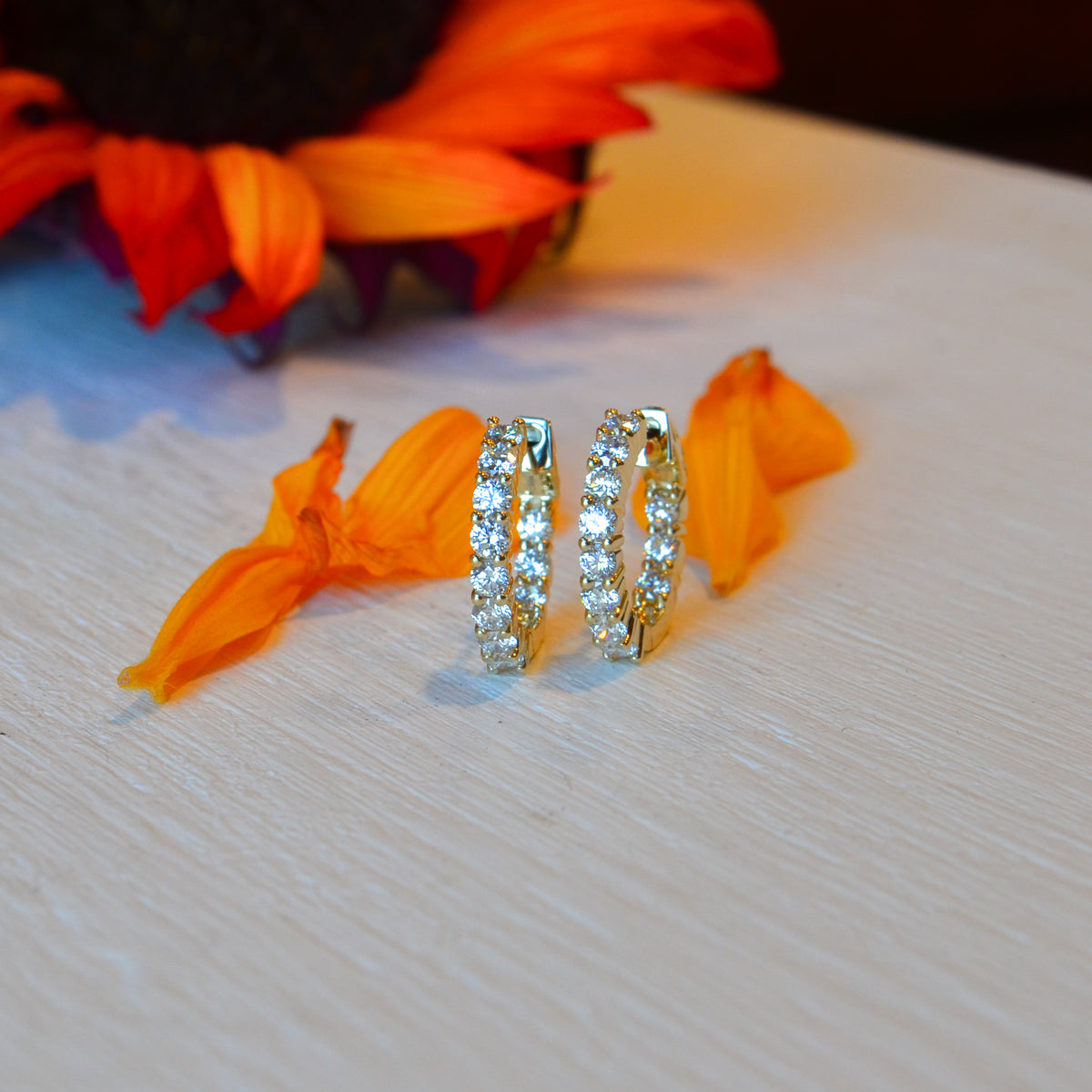 14kY 1.24cttw Diamond Hoop E0045
