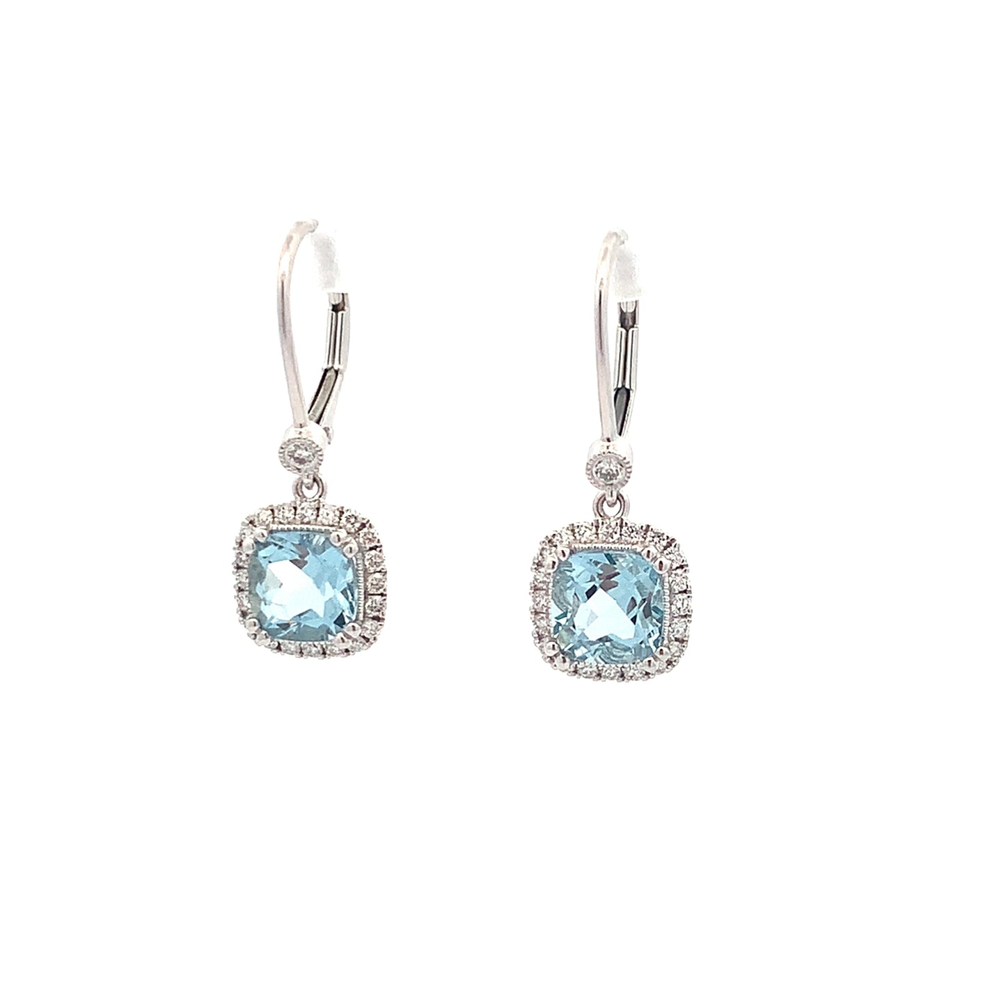 14kW 1.89cttw Aqua .31cttw Diamond Earring MAE17955CAQ