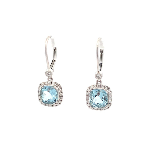 14kW 1.89cttw Aqua .31cttw Diamond Earring MAE17955CAQ