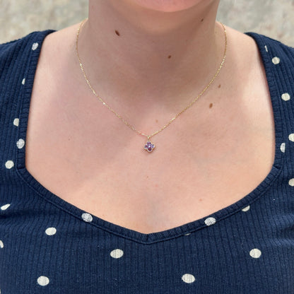 14kY .45cttw Amethyst .02ct Diamond Neck N1871AMY