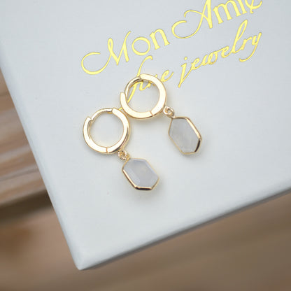18k Vermeil Moonstone Hexagon Dangle PE129-83/ESO