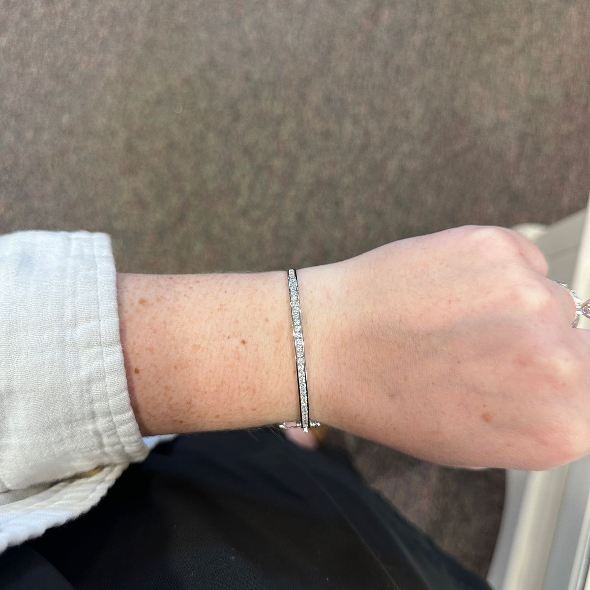 SS CZ Hinged Bangle Bracelet SG280TLCZ