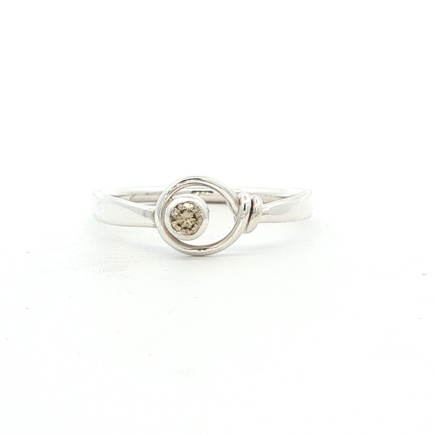 SS .10ct Champagne Diamond Saratoga Ring RI34210-7