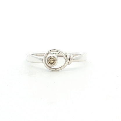 SS .10ct Champagne Diamond Saratoga Ring RI34210-7