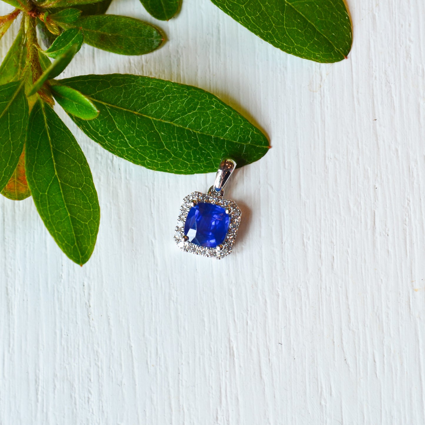 14kW 1.31ct Sapphire .14cttw Diamond Pendant MAP1322CS