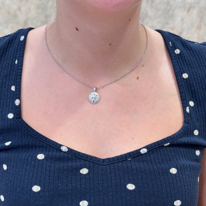 SS 13.5mm Sand Dollar Necklace ENP3027-18"
