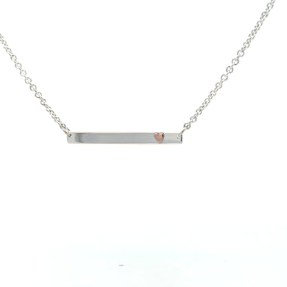 SS 1 Heart Bar Necklace NE16011HR