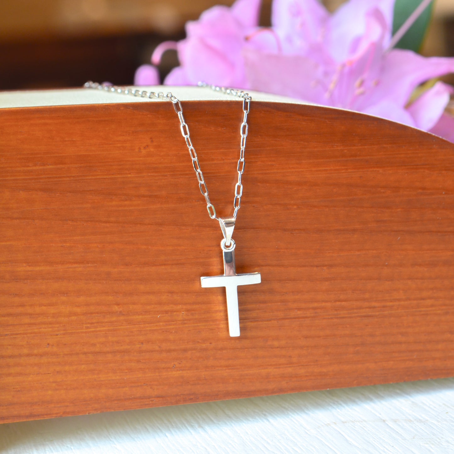 SS 23.7x11.5mm Cross Paperclip Necklace R50064 - 18"