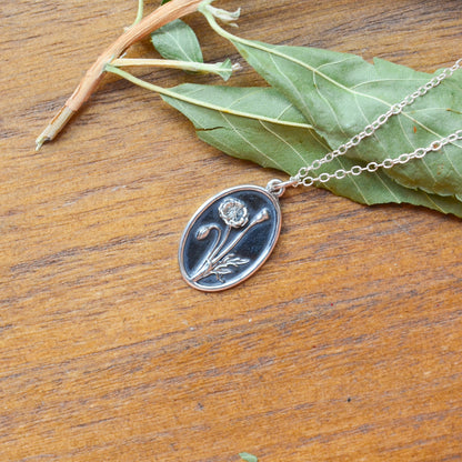 SS Poppy Flower Necklace 65905918 - 18.5"