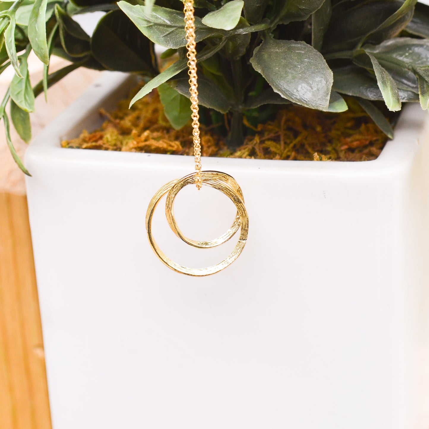18k Vermeil Hoop Drop Necklace CL129-71/O