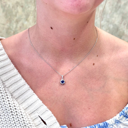 14kW .60ct Sapphire .25cttw Diamond Necklace GNM44LDWDBS-01