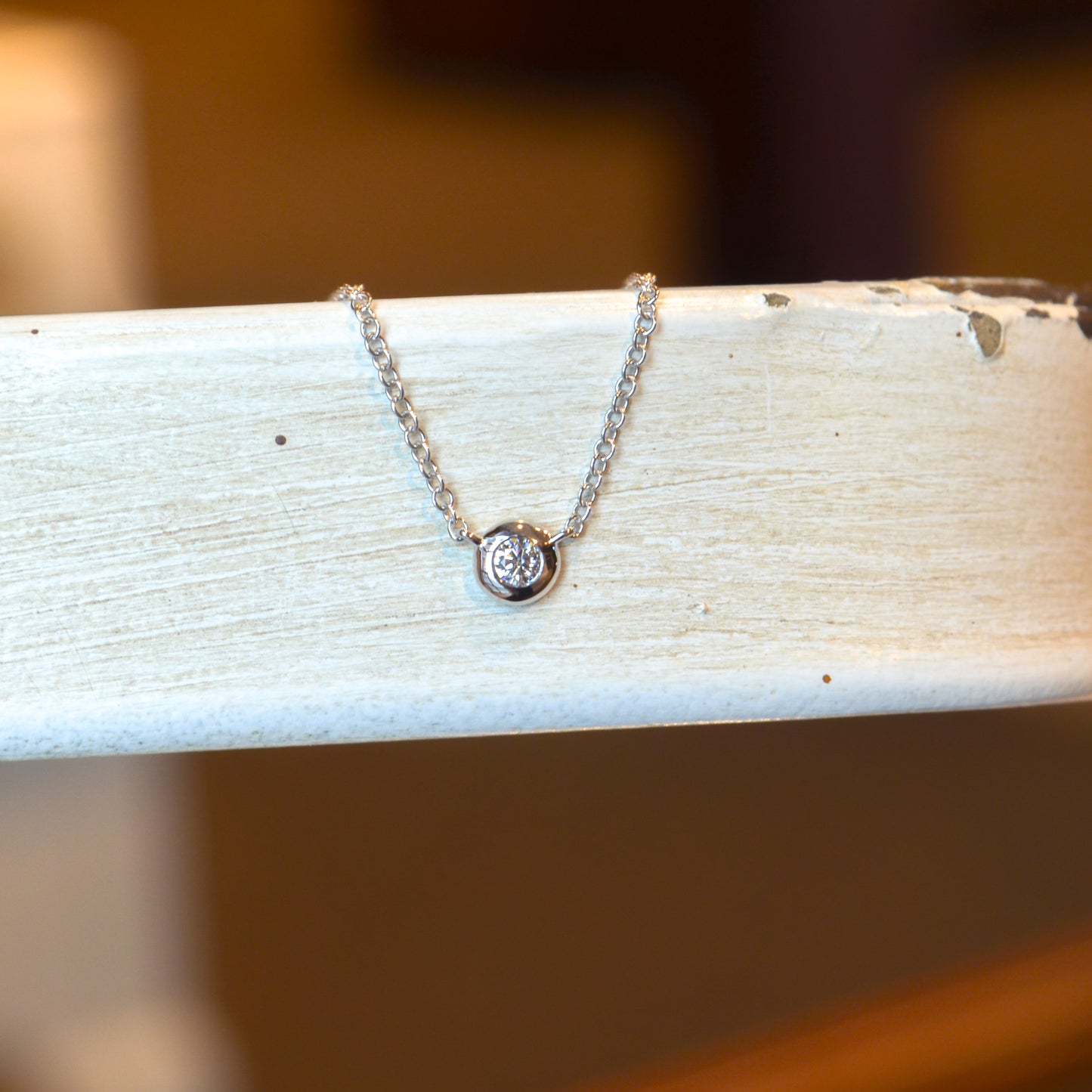 14kW .05ct Diamond Bezel Necklace SC55003228