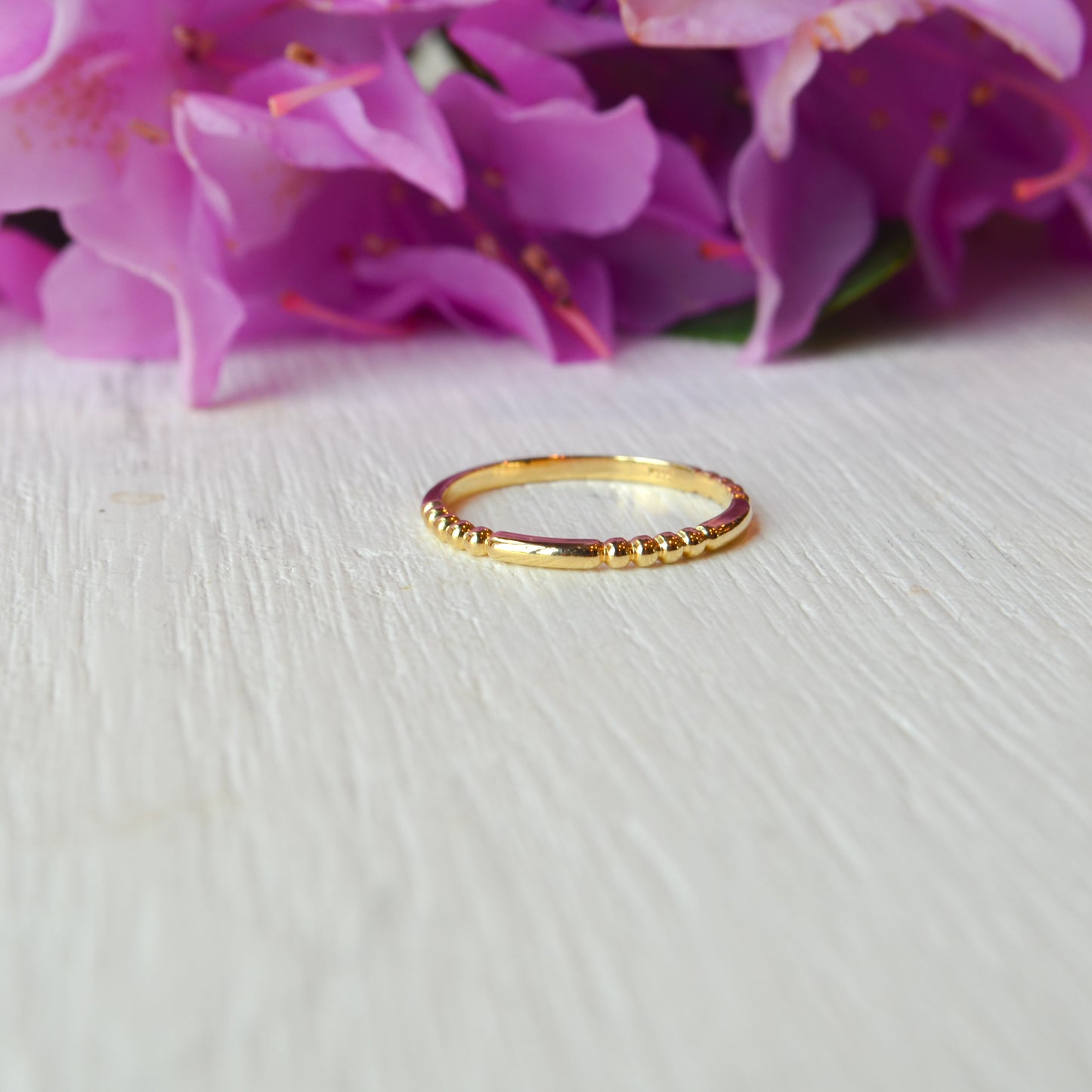 14kY Beaded Stackable Ring 51779 - 7