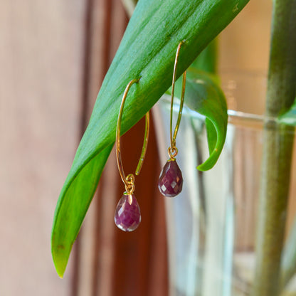 14kY Ruby Simple Sweep Earring 13462RU