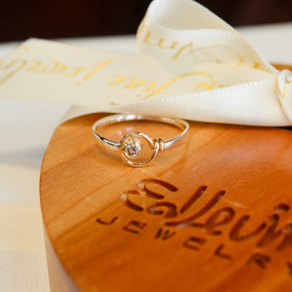 SS/YG .10ct Champagne Diamond Saratoga Ring RI34240-7