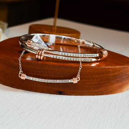 SS/RG .30cttw Dia Signature Necklace NE16642RD- 18