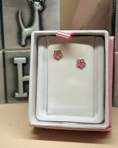 SS Pink & Yellow Earring ES398