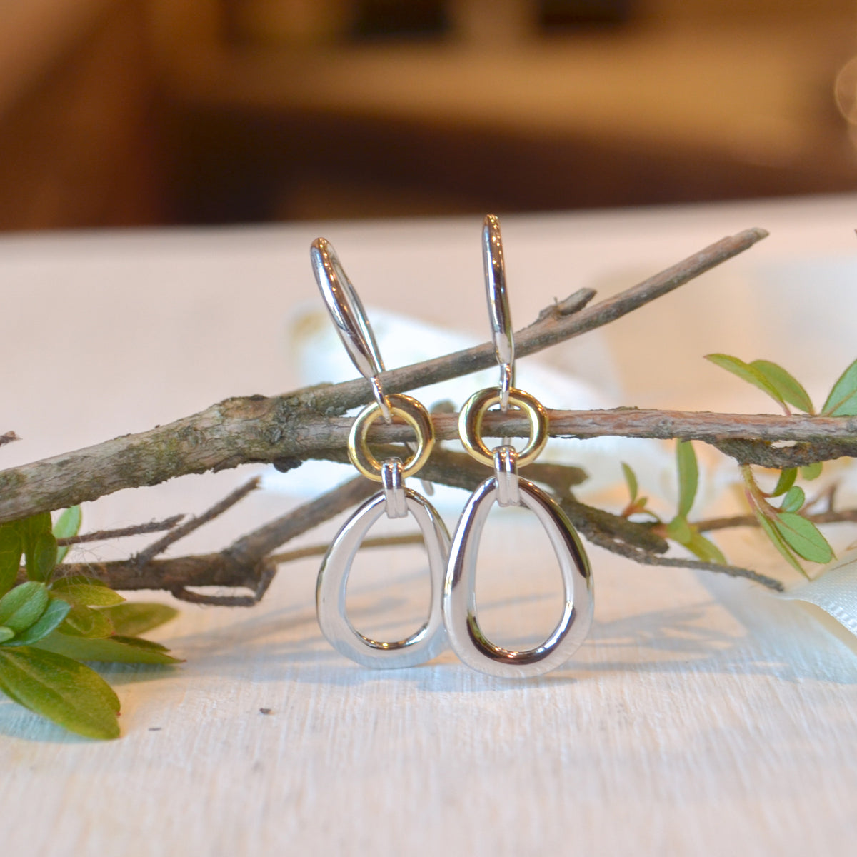 SS/18k Vermeil Double Dangle Earring PE20 - 8546/O