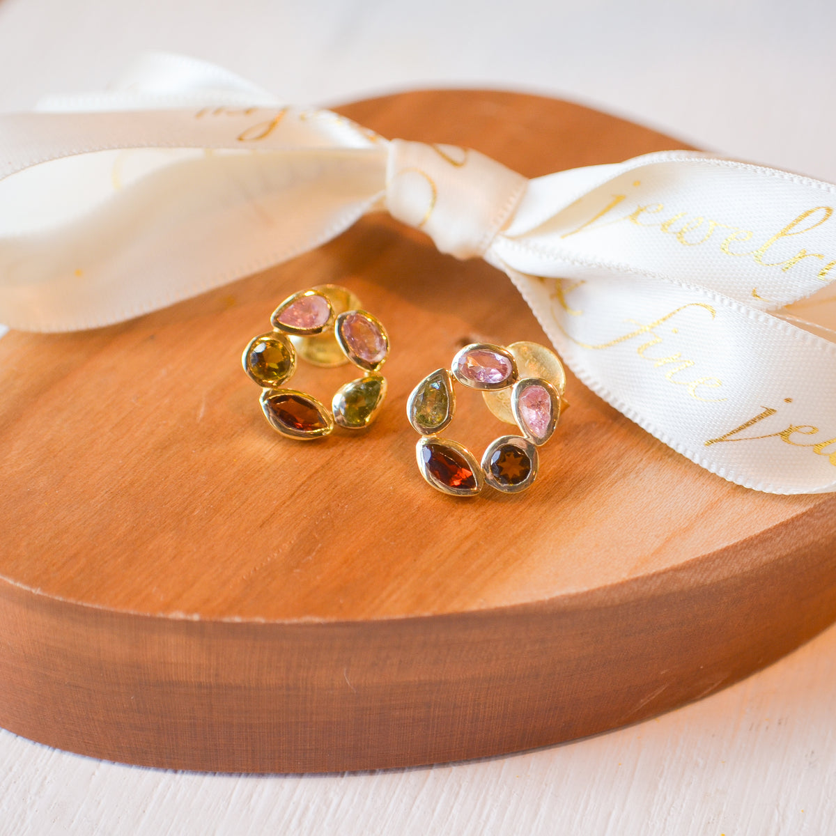 18k Vermeil Tourmaline Flower Stud PE29 - 057/OTU
