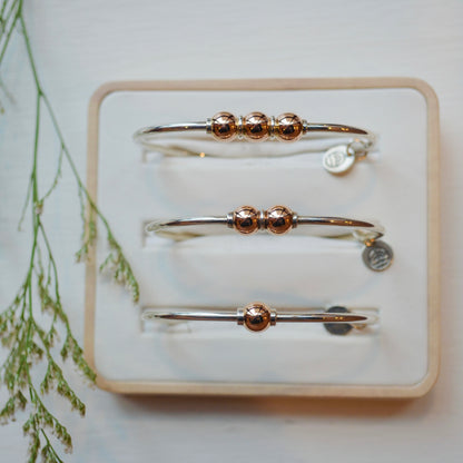 SS/RG 3 Bead Bracelet RB5420-70