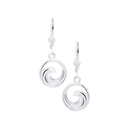 SS Round Frame Wave Earrings NE3042