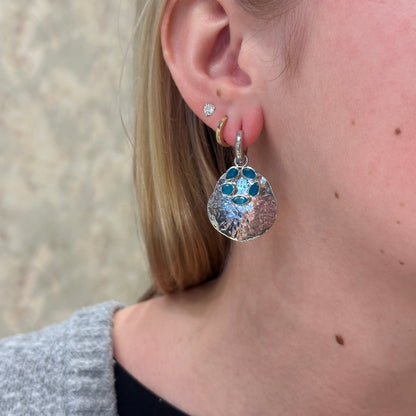 SS Apatite Flower Disc Dangle Earring PE29 - 75/HAP