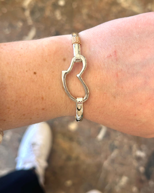 SS/RG Narrow w/Rope Convertible Bracelet RB5429-75