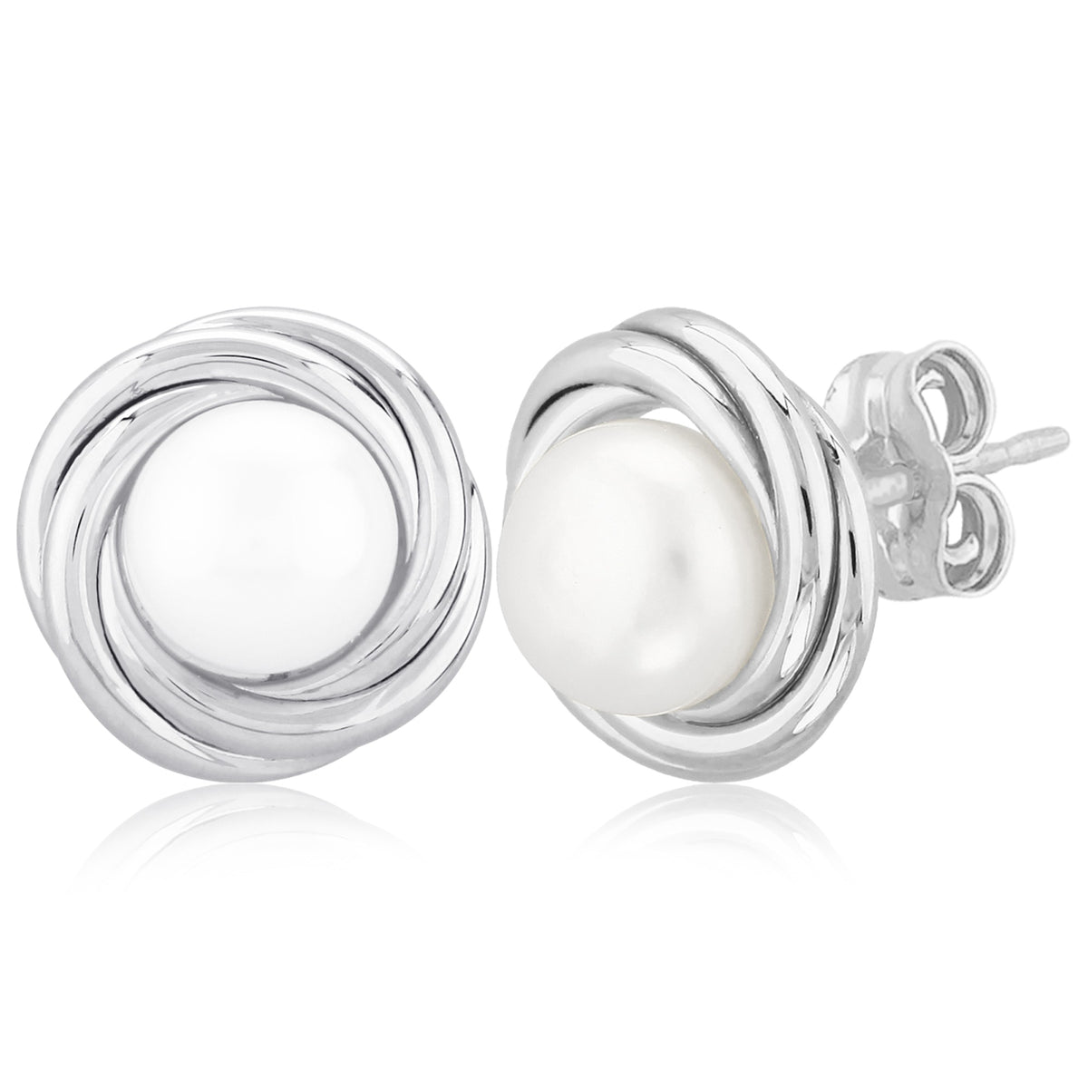 SS 8mm Pearl Knot Stud 61/211