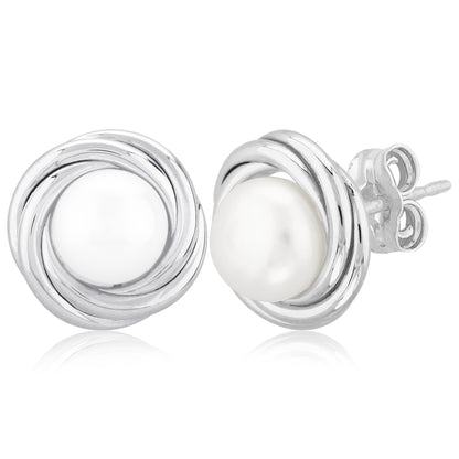 SS 8mm Pearl Knot Stud 61/211