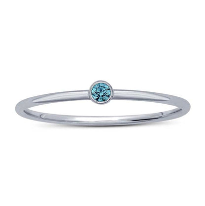 SS Swiss Blue CZ Ring 6165358-8